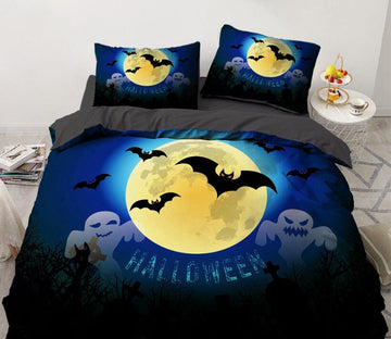 3D Moon Bat 8035 Bed Pillowcases Quilt