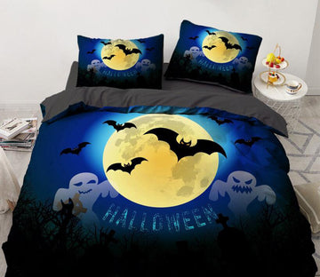 3D Moon Bat 8035 Bed Pillowcases Quilt