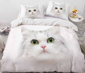 3D White Kitten 77128 Bed Pillowcases Quilt