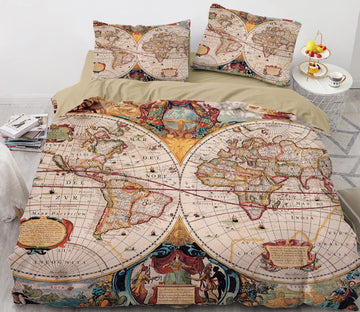 3D Map Mural 8891 Bed Pillowcases Quilt