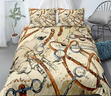 3D Horse Belt 0117 Bed Pillowcases Quilt