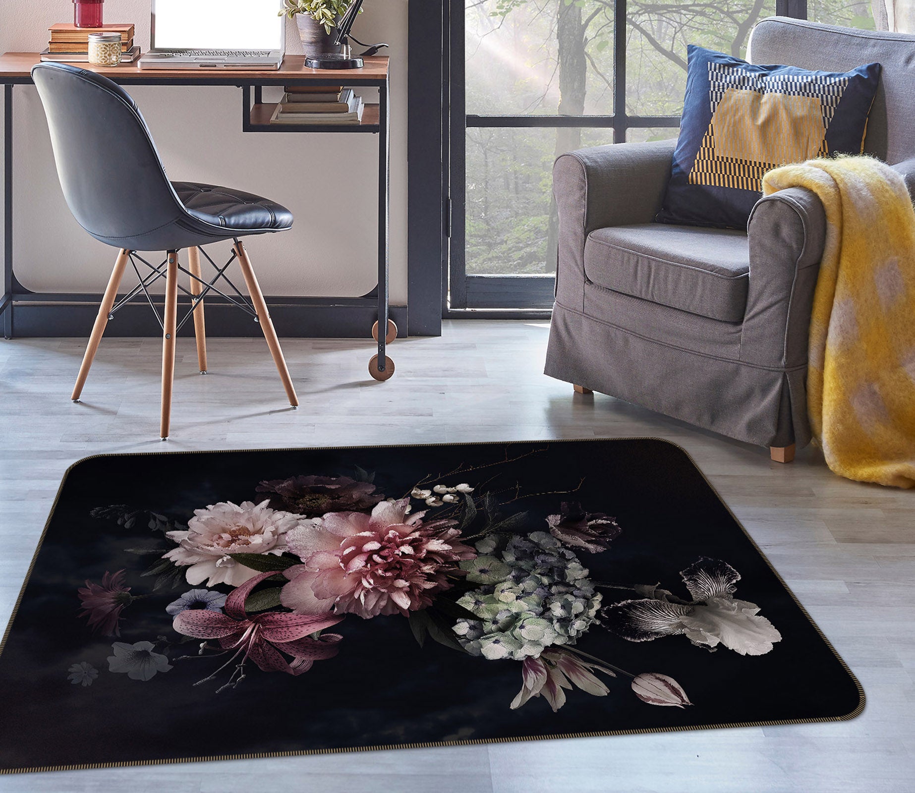 3D Bouquet 25235 Non Slip Rug Mat