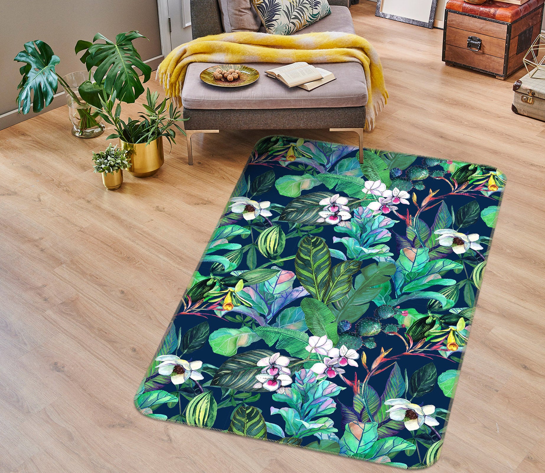 3D Flower Bush 26080 Non Slip Rug Mat