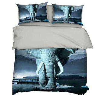 3D Elephant Ivory 9905 Bed Pillowcases Quilt