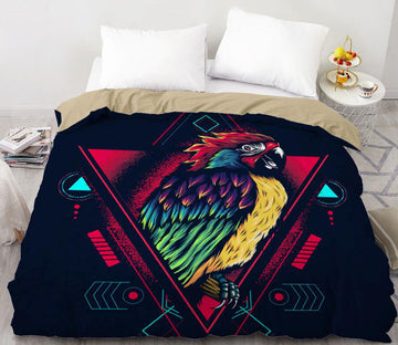 3D Parrot Triangle 99199 Bed Pillowcases Quilt