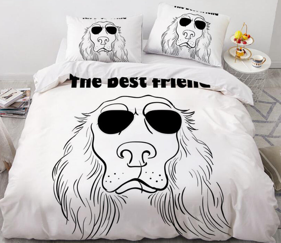 3D Sunglasses Dog 55102 Bed Pillowcases Quilt