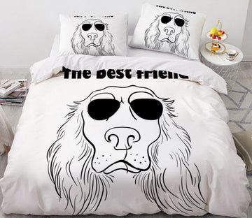 3D Sunglasses Dog 55102 Bed Pillowcases Quilt
