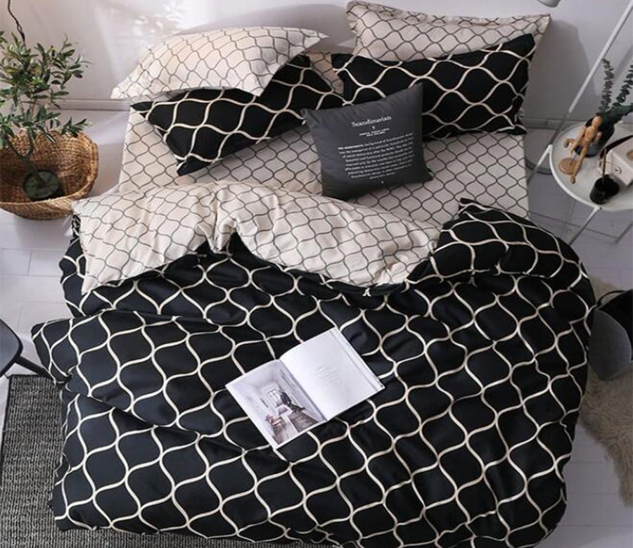 3D Black 8124 Bed Pillowcases Quilt