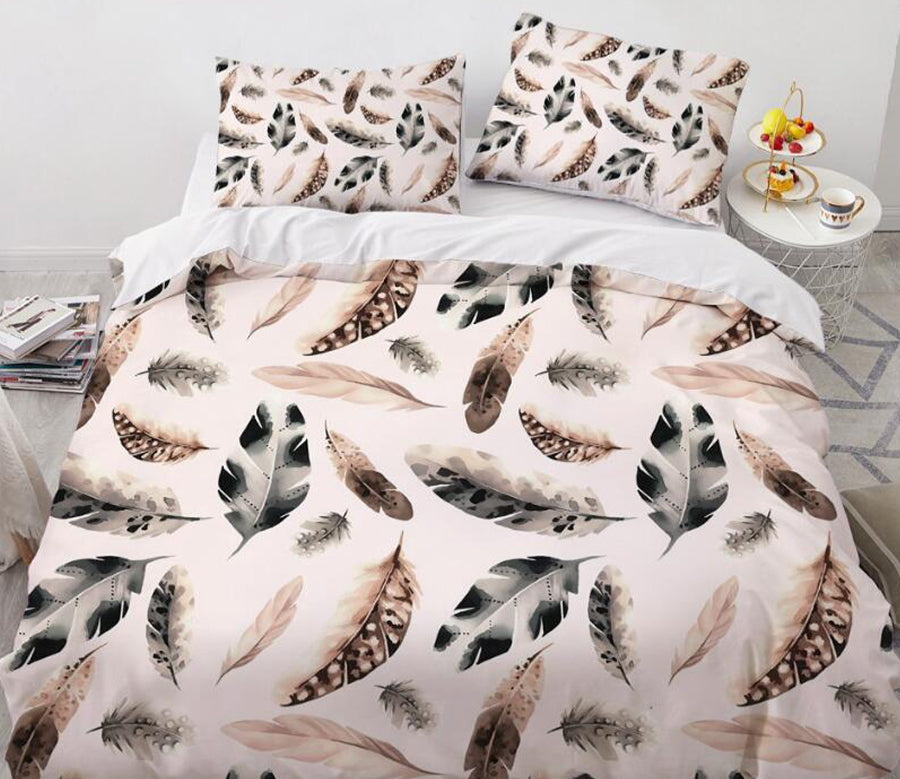 3D Feather 88164 Bed Pillowcases Quilt