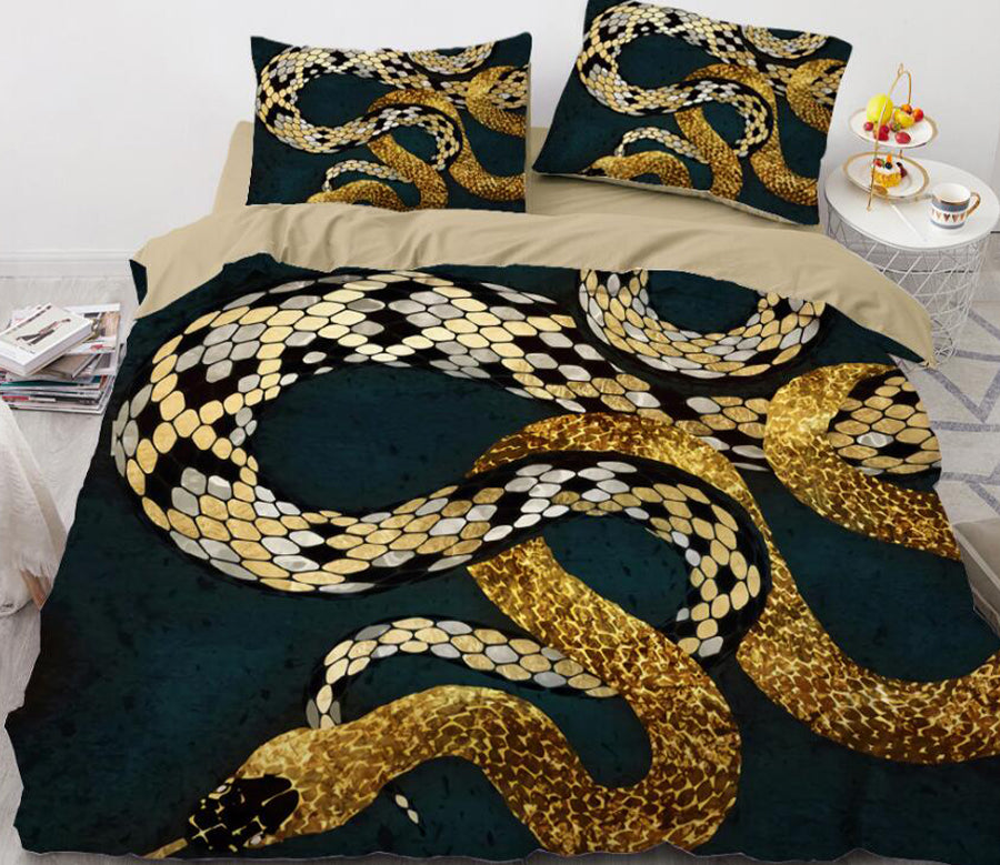 3D Snake 8878 Bed Pillowcases Quilt