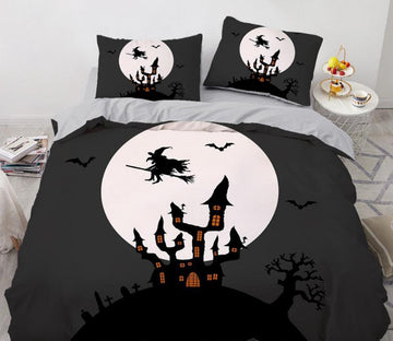 3D Castle Witch 8018 Bed Pillowcases Quilt
