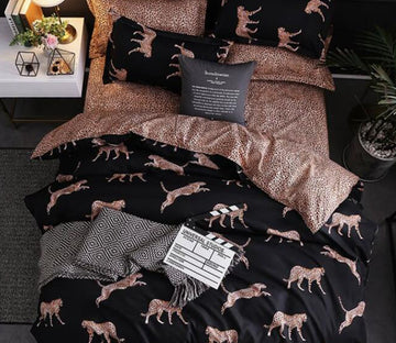3D Leopard 8125 Bed Pillowcases Quilt