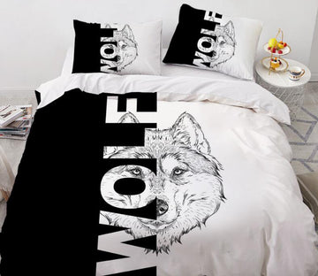 3D Black And White Wolf 88133 Bed Pillowcases Quilt