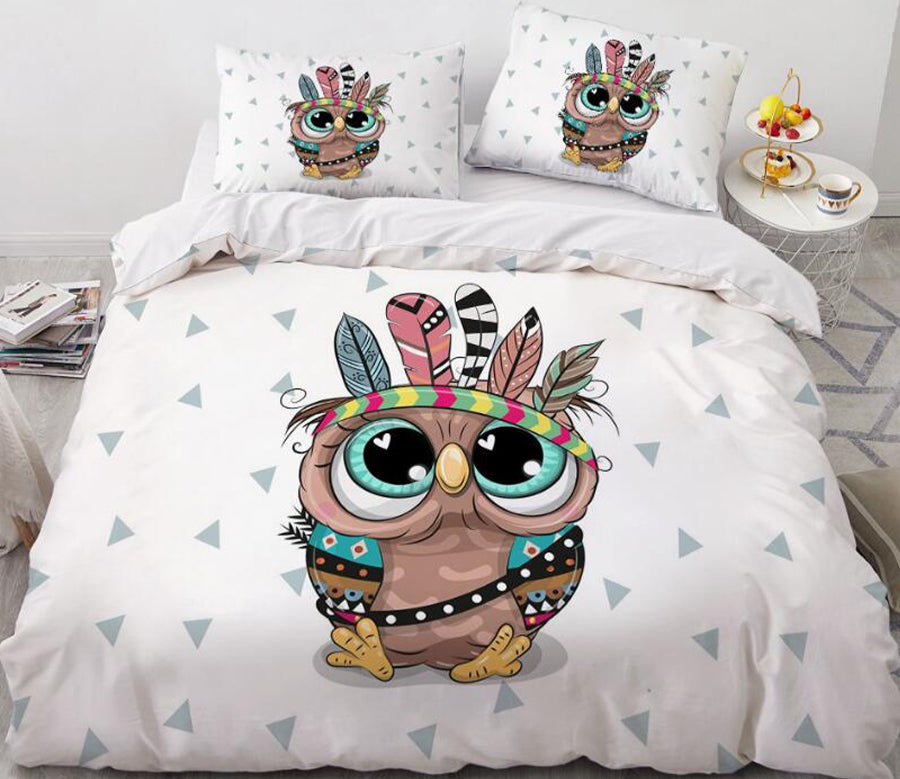 3D Cartoons Owl 55117 Bed Pillowcases Quilt