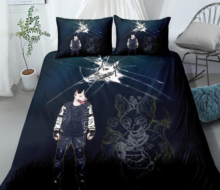 3D Dog Head People 99131 Bed Pillowcases Quilt