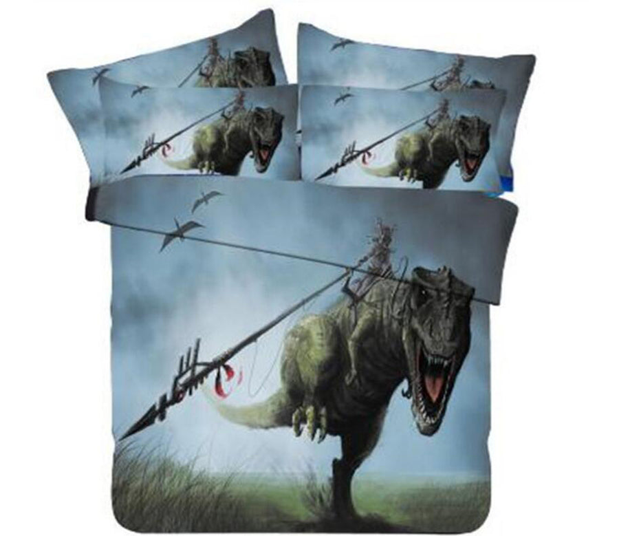 3D Tyrannosaurus 9045 Bed Pillowcases Quilt