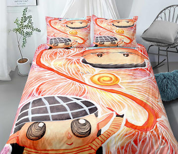 3D Flower Girl Boy 99114 Bed Pillowcases Quilt