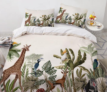 3D Jungle Giraffe 77163 Bed Pillowcases Quilt