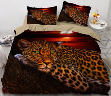 3D Leopard Stone 046 Bed Pillowcases Quilt