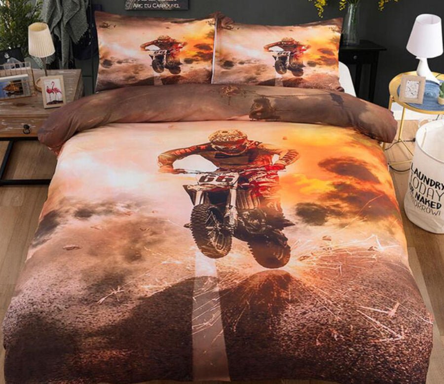 3D Extreme Motorcycle 11109 Bed Pillowcases Quilt