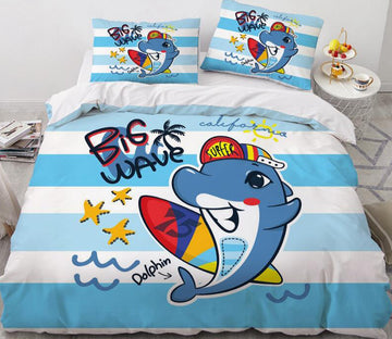 3D Cartoons Dolphin 55122 Bed Pillowcases Quilt