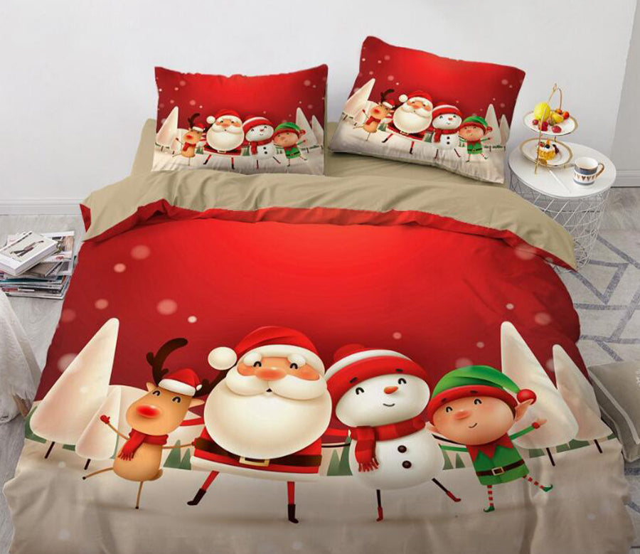 3D Cartoon Christmas 9141 Bed Pillowcases Quilt