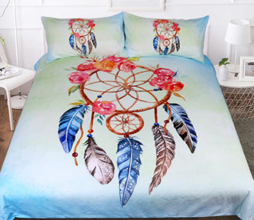 3D Rose Surround 9010 Bed Pillowcases Quilt