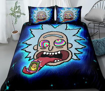 3D Rick Sticks His Tongue Out 99151 Bed Pillowcases Quilt