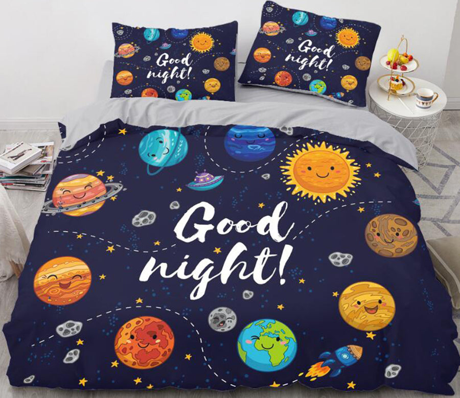 3D Cartoons Planet 030 Bed Pillowcases Quilt