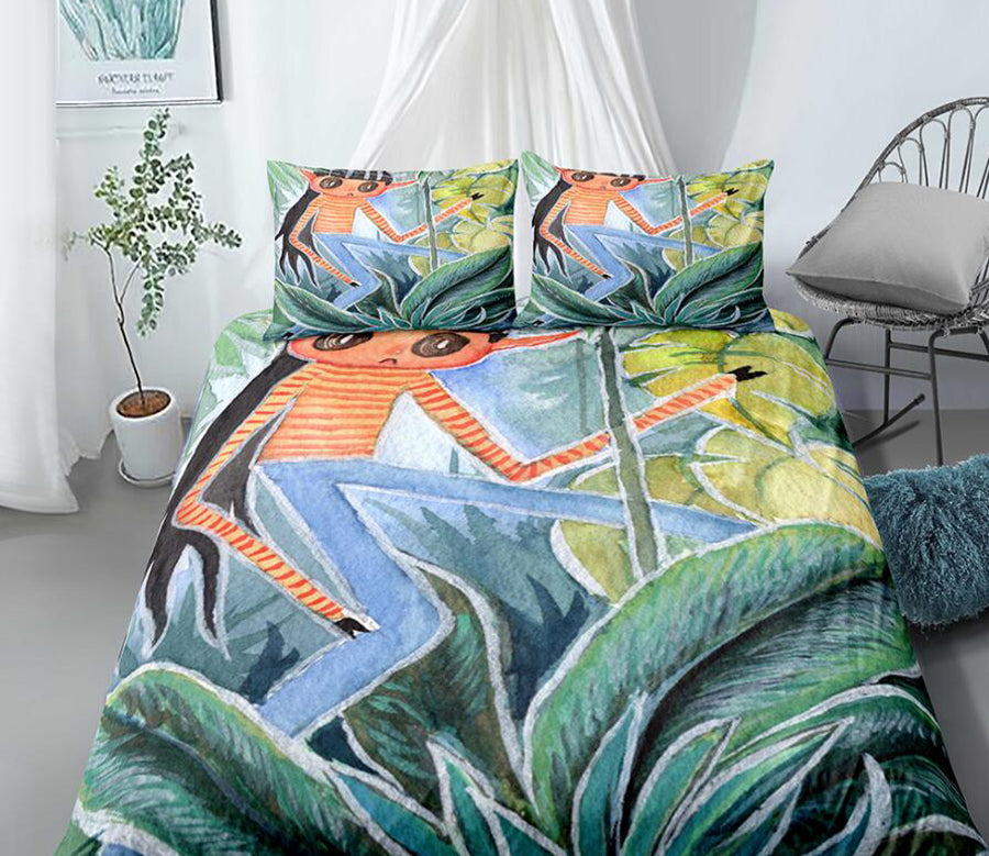3D Girl In The Jungle 99170 Bed Pillowcases Quilt