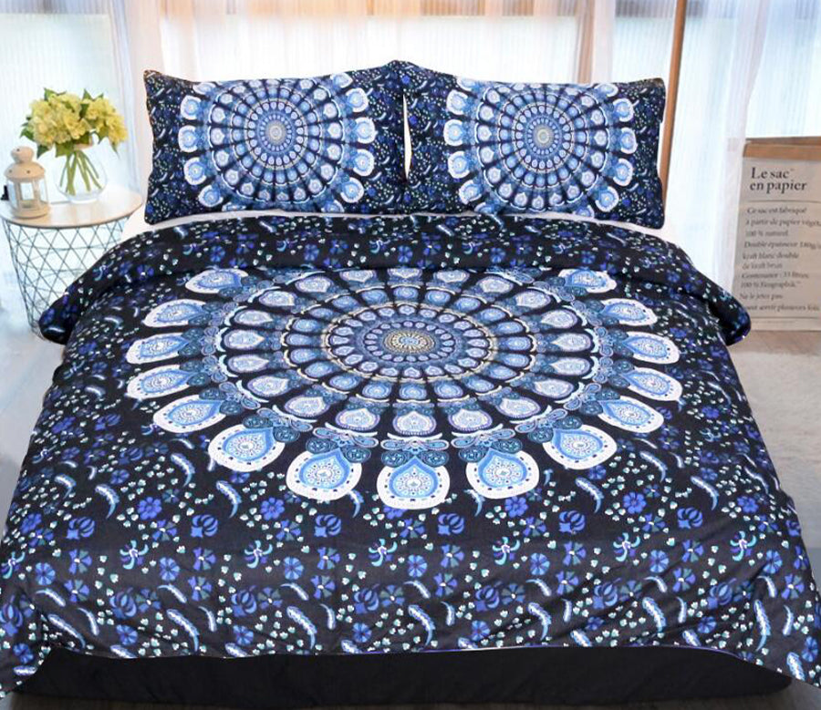 3D Blue Pattern 1051 Bed Pillowcases Quilt