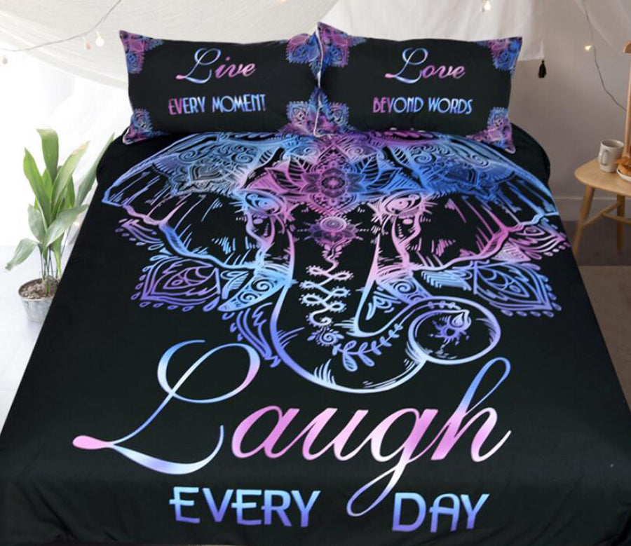 3D Color Line Elephant 1040 Bed Pillowcases Quilt