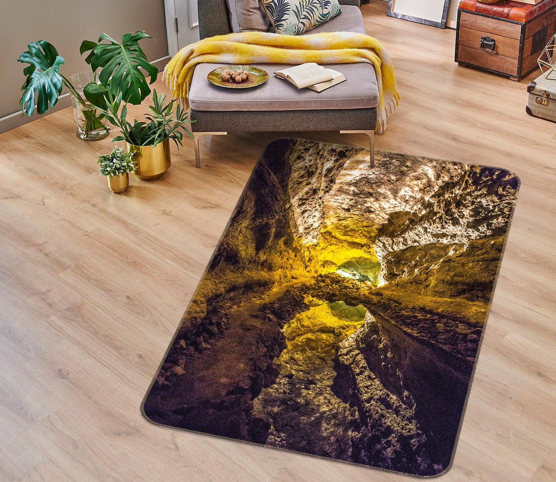 3D Stone Cave 26067 Non Slip Rug Mat