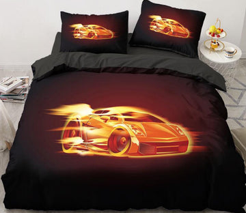 3D Firelight Car 55111 Bed Pillowcases Quilt
