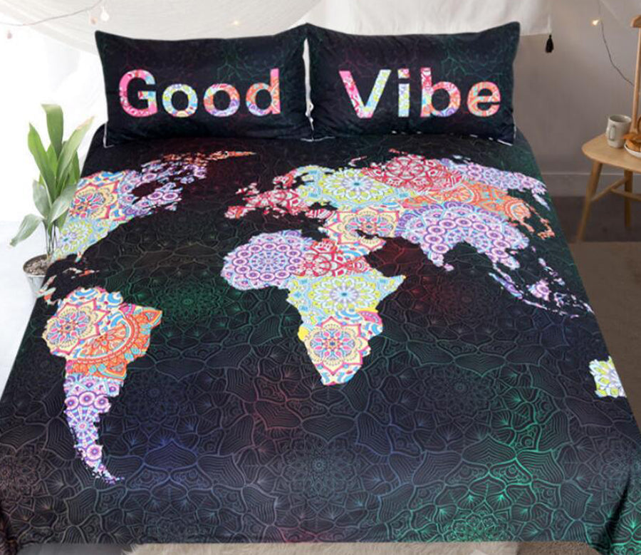 3D Fancy Map 1110 Bed Pillowcases Quilt