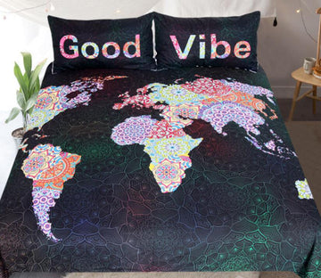 3D Fancy Map 1110 Bed Pillowcases Quilt