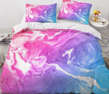 3D Powder Blue Liquid 7773 Bed Pillowcases Quilt