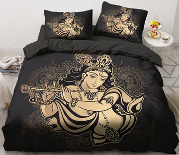 3D Gold Blowjob Beauties 5559 Bed Pillowcases Quilt