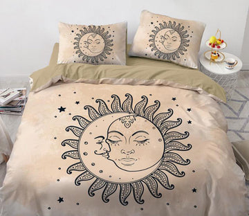 3D Sun Moon Totem 88129 Bed Pillowcases Quilt