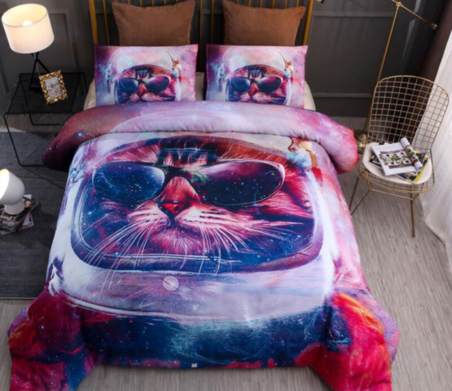 3D Sunglasses Cat 6615 Bed Pillowcases Quilt