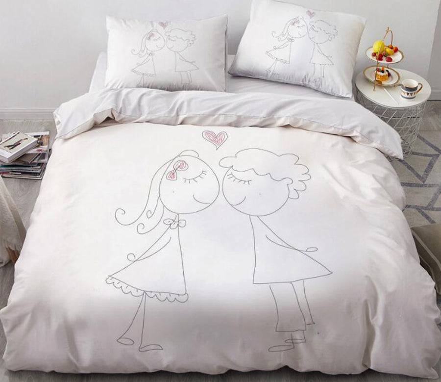 3D Cartoons Line Doll 55171 Bed Pillowcases Quilt
