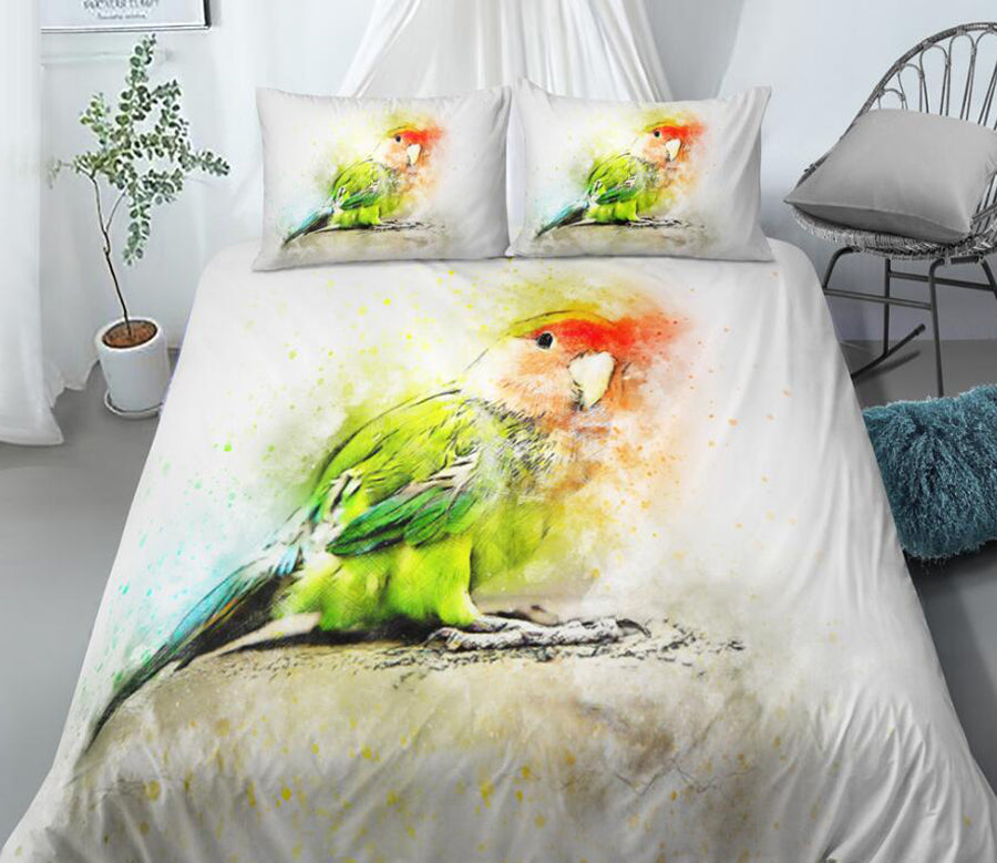 3D Parrot 0140 Bed Pillowcases Quilt