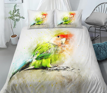 3D Parrot 0140 Bed Pillowcases Quilt