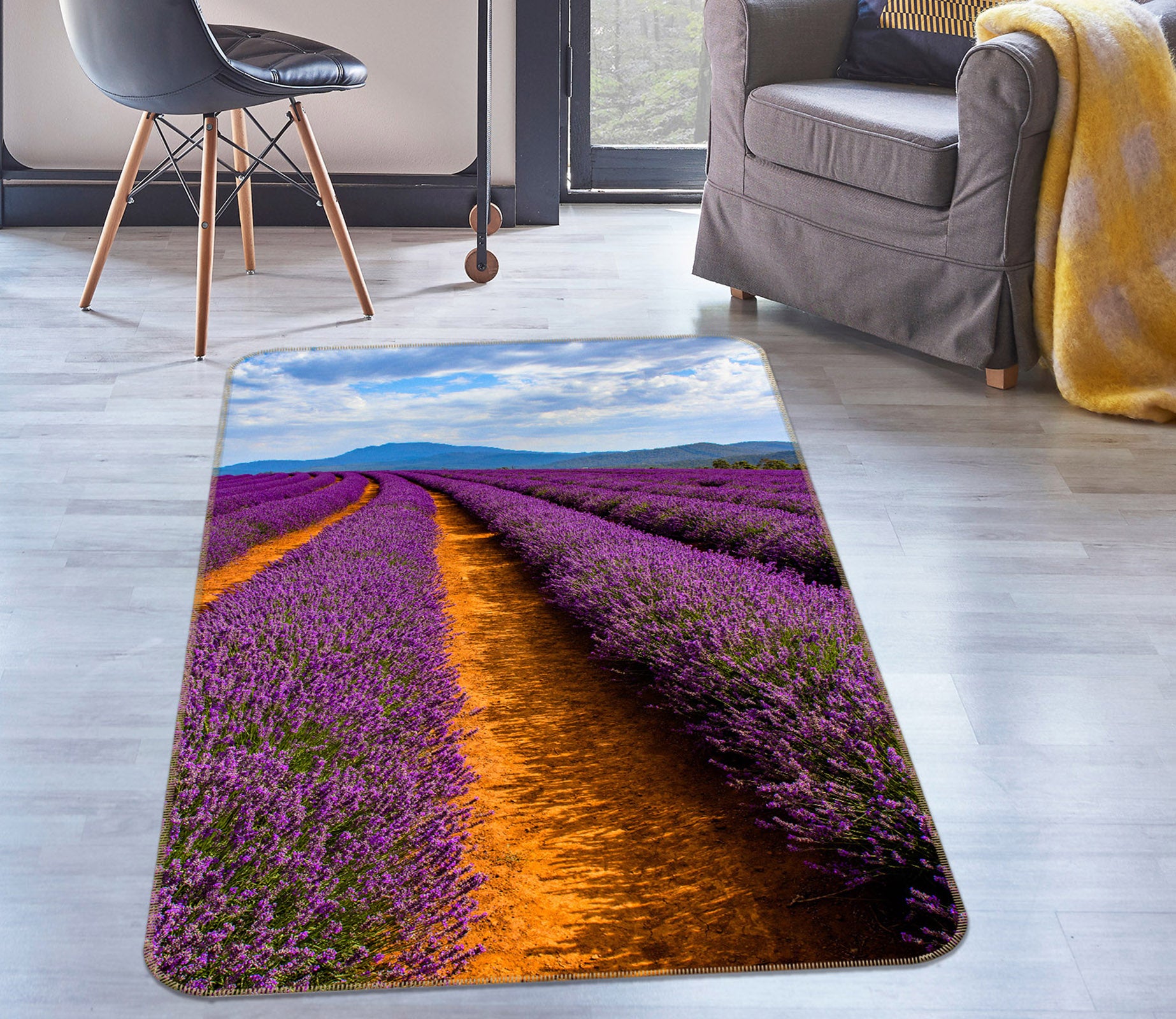 3D Flower Sea 26087 Non Slip Rug Mat