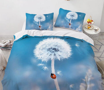 3D Blue Sky Dandelion 9191 Bed Pillowcases Quilt