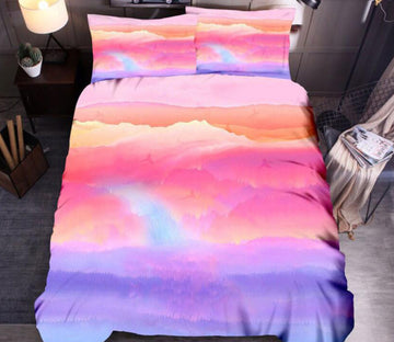 3D Pink Purple Clouds 6625 Bed Pillowcases Quilt
