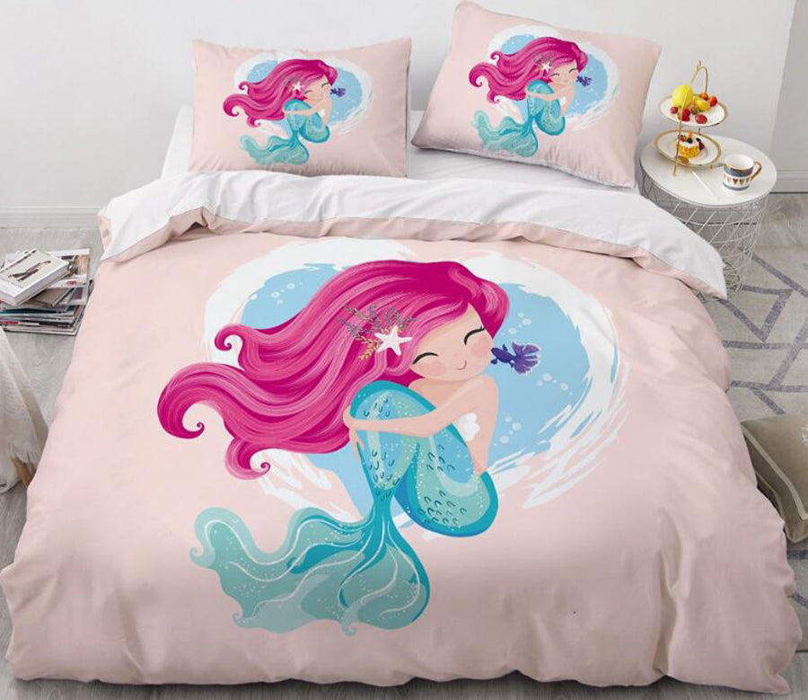 3D Cartoons Mermaid 55116 Bed Pillowcases Quilt
