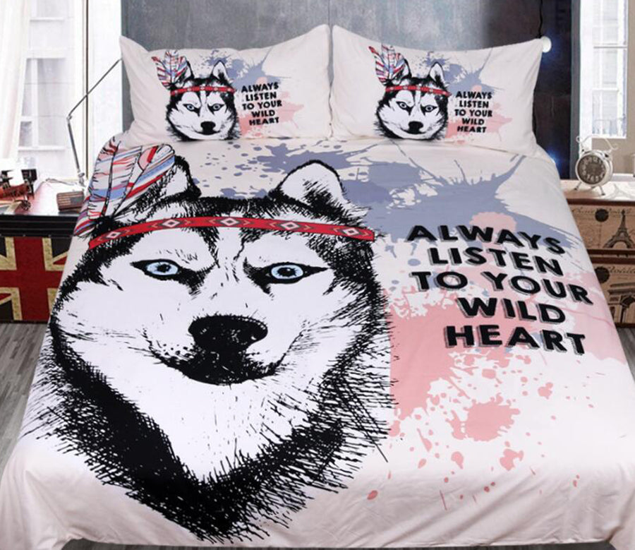 3D New Text Wolf Head 1181 Bed Pillowcases Quilt