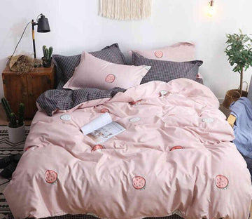 3D Flesh Pink Strawberry 8099 Bed Pillowcases Quilt