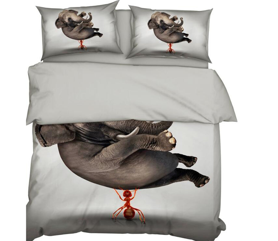 3D Ants Carry Elephant 9927 Bed Pillowcases Quilt